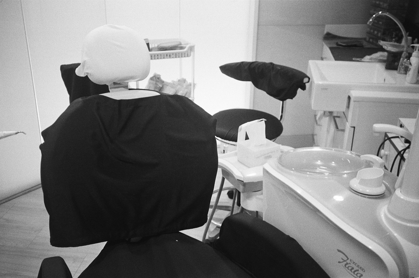 A dental treatment chair in a real stock photograph